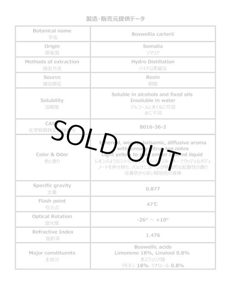 画像6: フランキンセンス カルテリ ソマリア オーガニック 精油 エッセンシャルオイル Boswellia carterii 100%天然 10ml, 30ml 送185 (6)